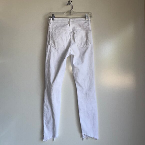 MOTHER The Stunner Two Step Fray Jeans Size 25 Glass Slipper White - Picture 6 of 16